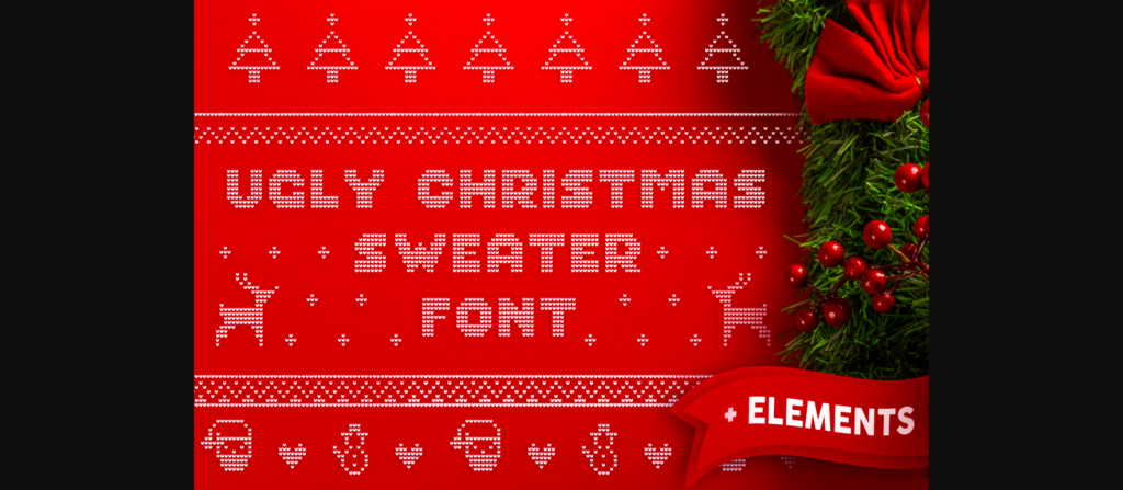 Ugly Christmas Sweater Font Poster 3