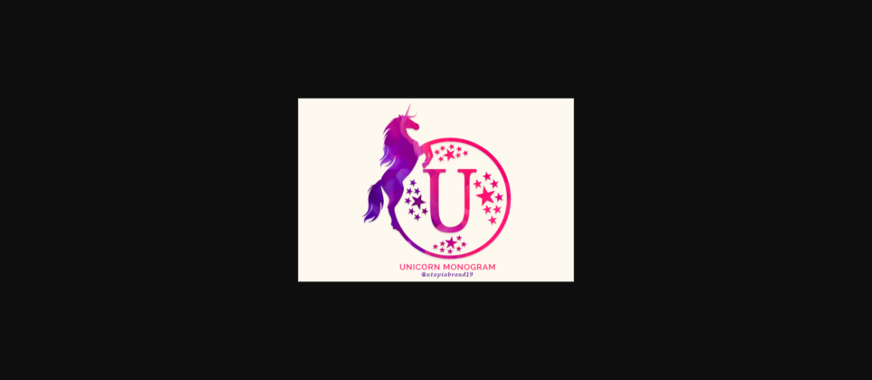 Unicorn Monogram Font Poster 1