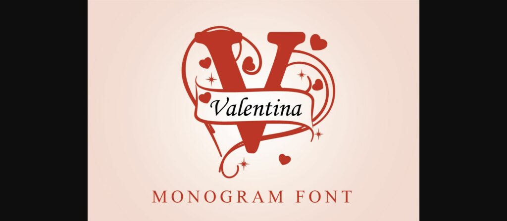 Valentina Monogram Font Poster 3