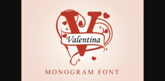 Valentina Monogram Font Poster 1