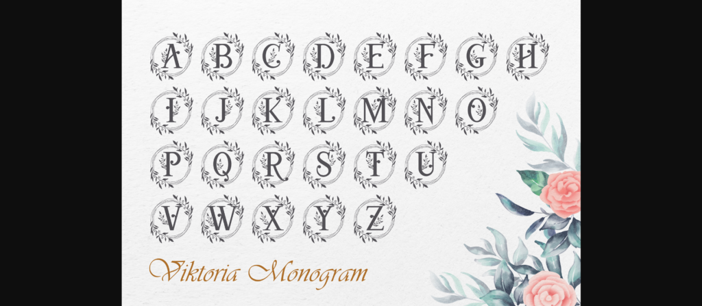 Viktoria Monogram Font Font Poster 8