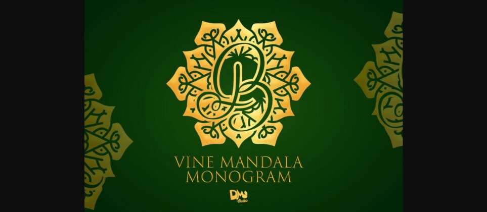 Vine Mandala Monogram Font Poster 3