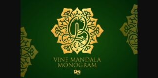 Vine Mandala Monogram Font Poster 1