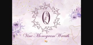 Vine Monogram Wreath Font Poster 1