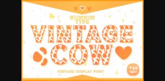 Vintage Cow Font Poster 1