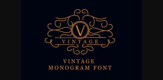 Vintage Monogram Font Poster 1