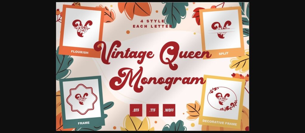 Vintage Queen Monogram Font Poster 1