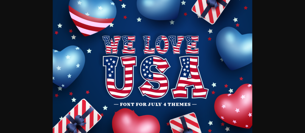 We Love USA Font Poster 3