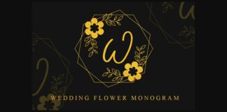 Wedding Flower Monogram Font Poster 1