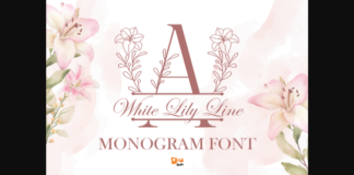 White Lily Line Monogram Font Poster 1