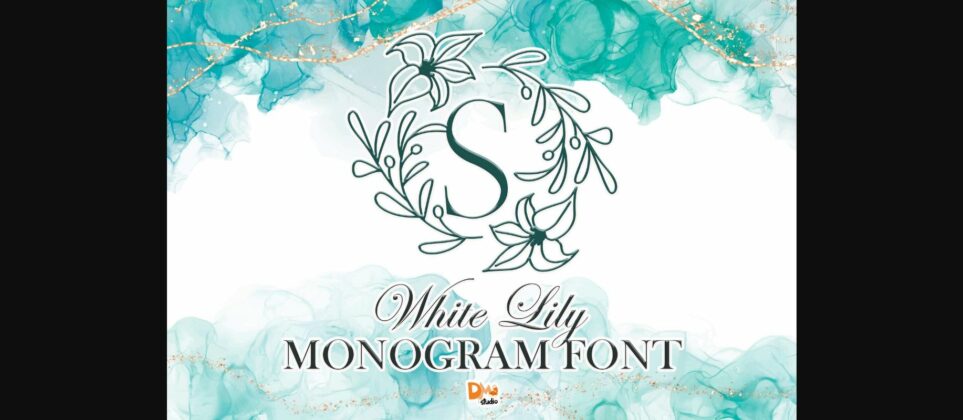 White Lily Monogram Font Poster 3