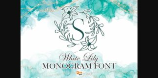 White Lily Monogram Font Poster 1