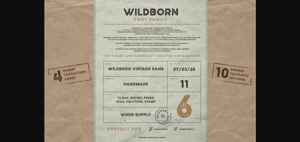 Wildborn Font Poster 8