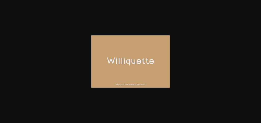 Williquette Font Poster 3