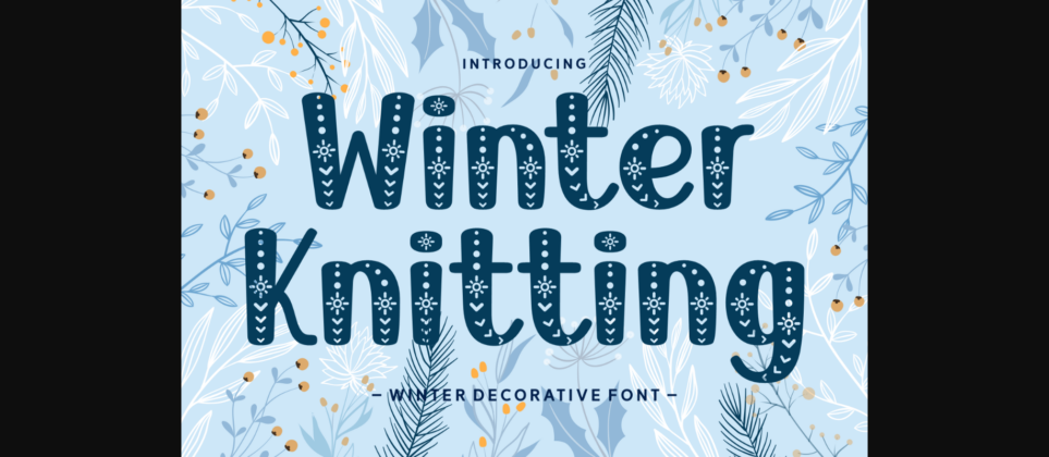 Winter Knitting Font Poster 1