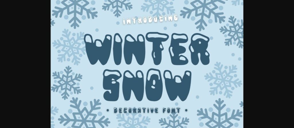 Winter Snow Font Poster 3