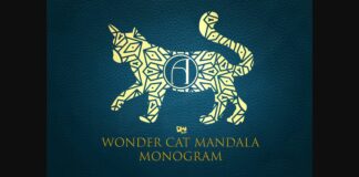 Wonder Cat Mandala Monogram Font Poster 1