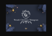 Wreath Christmas Monogram Font Poster 1