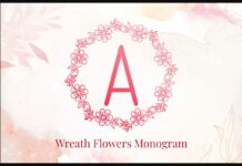 Wreath Flowers Monogram Font Poster 1