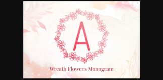 Wreath Flowers Monogram Font Poster 1