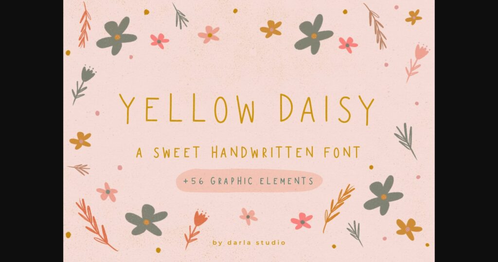 Yellow Daisy Font Poster 3