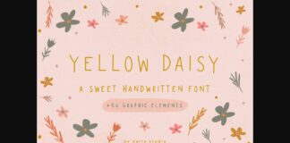 Yellow Daisy Font Poster 1