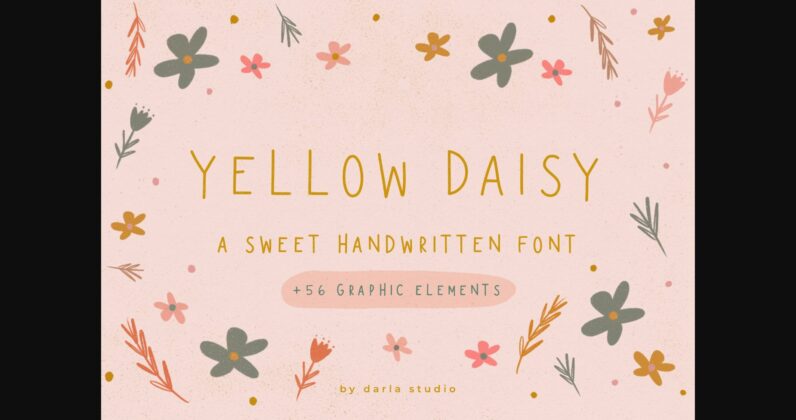 Yellow Daisy Font Poster 1