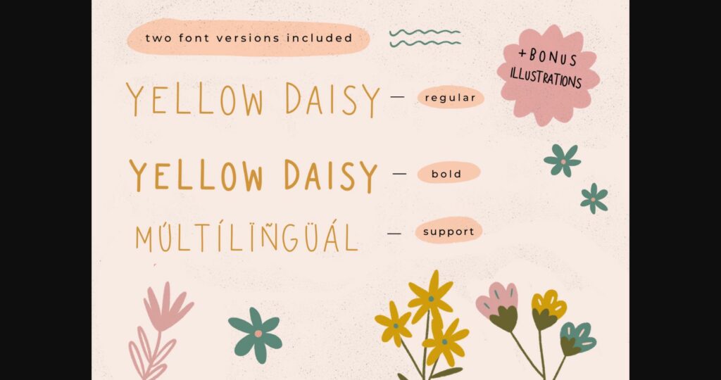 Yellow Daisy Font Poster 9