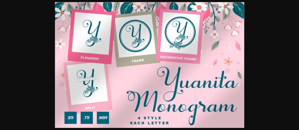 Yuanita Monogram Font Poster 3