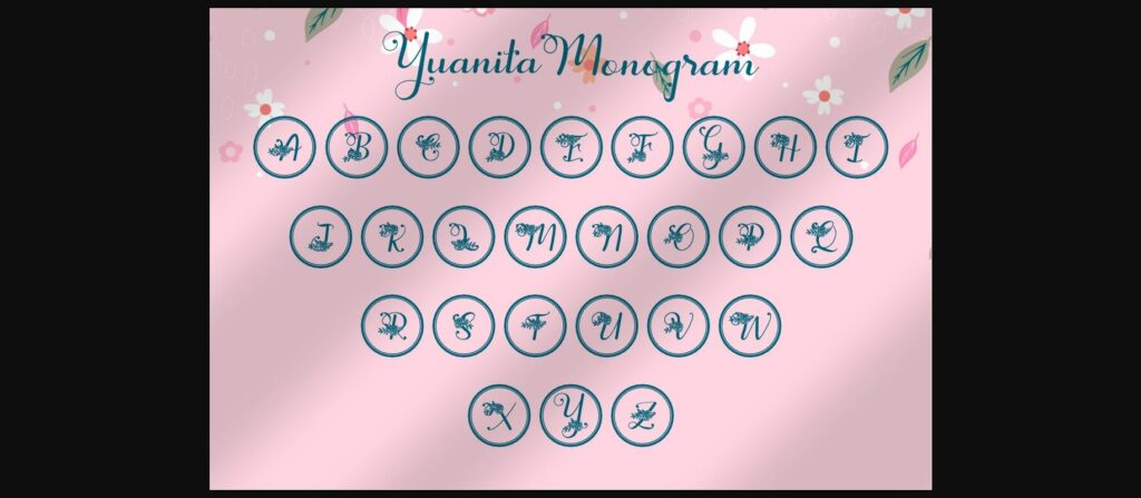 Yuanita Monogram Font Poster 6