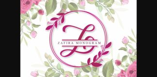 Zafira Monogram Font Font Poster 1