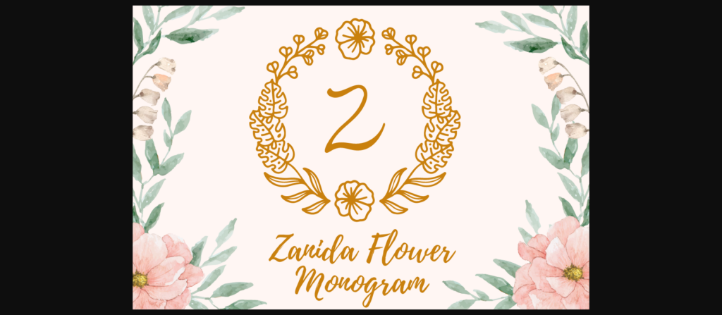 Zanida Flower Monogram Font Poster 3