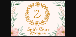 Zanida Flower Monogram Font Poster 1