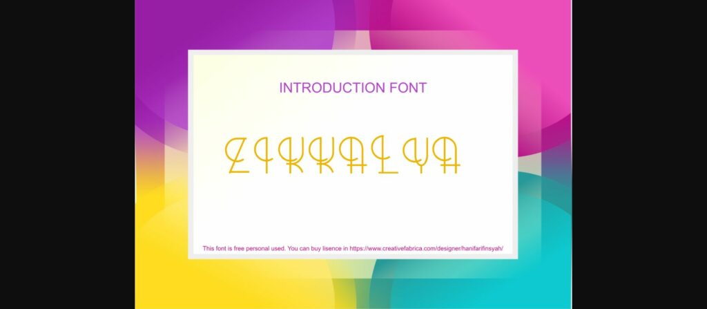 Zikkalya Font Poster 1