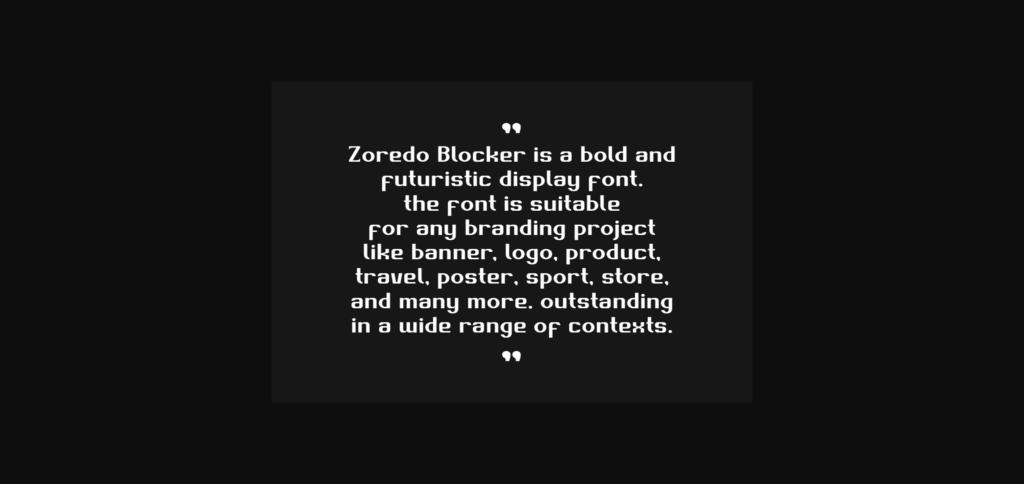 Zoredo Blocker Font Poster 8