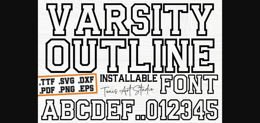 Ab Varsity Outline Font Poster 3