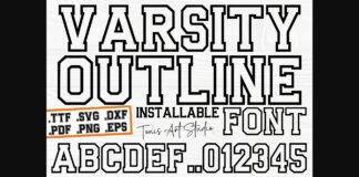 Ab Varsity Outline Font Poster 1