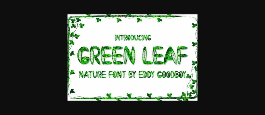 Green Leaf Font Poster 1