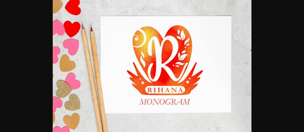 Rihana Monogram Font Poster 3