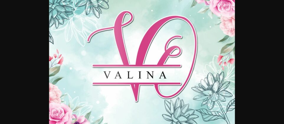 Valina Monogram Font Poster 3