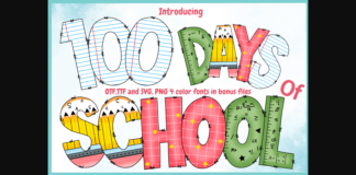 100 Days of School Font Poster 1