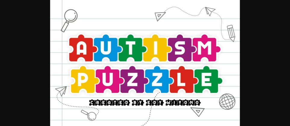 Autism Puzzle Font Poster 3