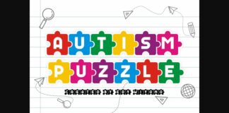 Autism Puzzle Font Poster 1