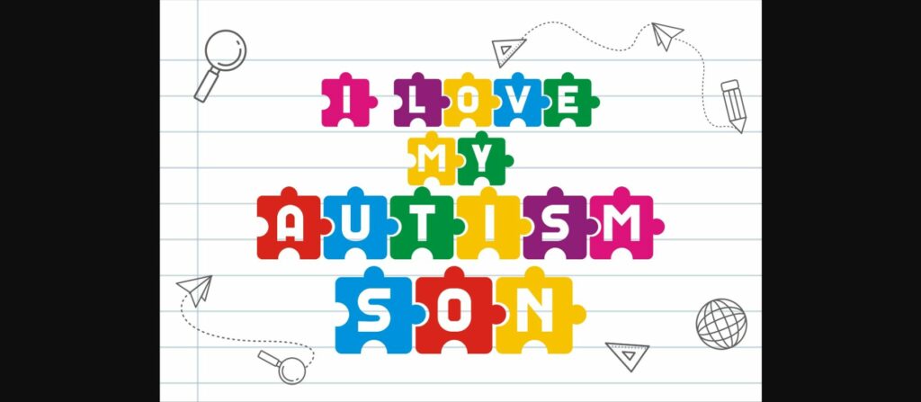 Autism Puzzle Font Poster 4