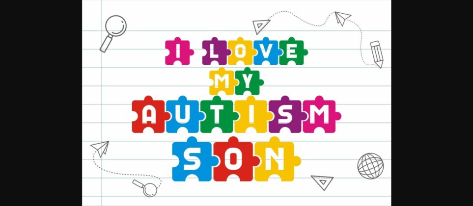 Autism Puzzle Font Poster 4