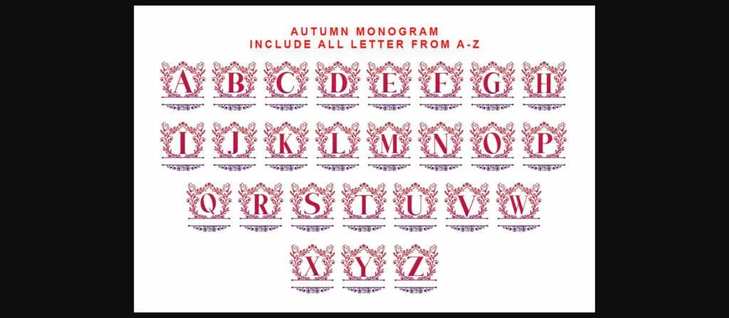 Autumn Monogram Font Poster 7