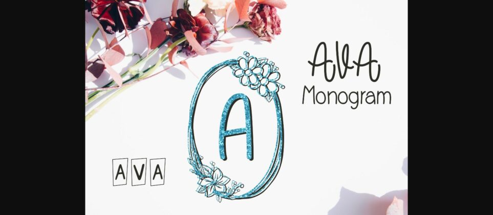 Ava Monogram Font Poster 3