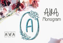 Ava Monogram Font Poster 1