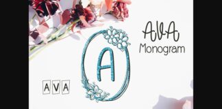 Ava Monogram Font Poster 1