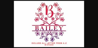 Bailey Monogram Font Poster 1